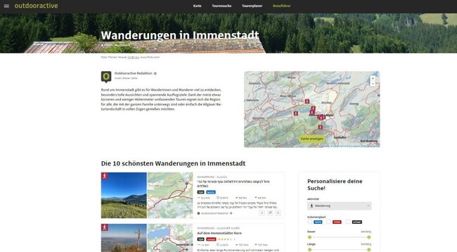 Mit Haupttraffic-Treiber Reiseführer-Kombiseiten & Aktivitätenseiten gezielt werben