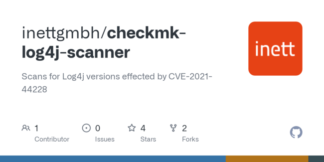 GitHub - inettgmbh/checkmk-log4j-scanner: Scans for Log4j versions effected by CVE-2021-44228