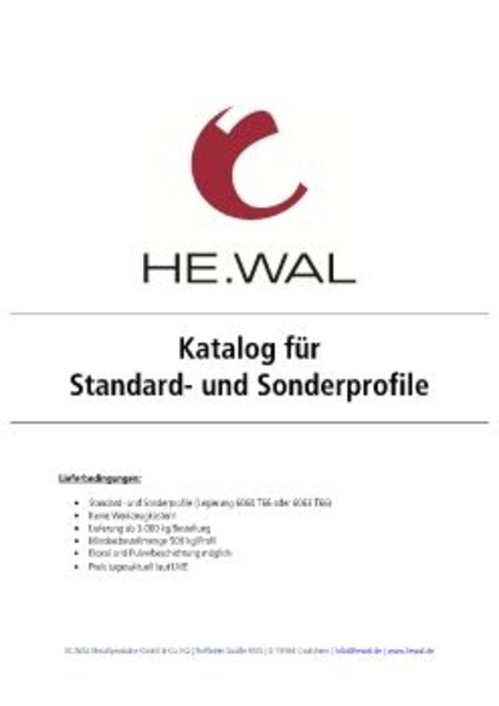 HE.WAL - PRODUKTKATALOG - Standardprofile