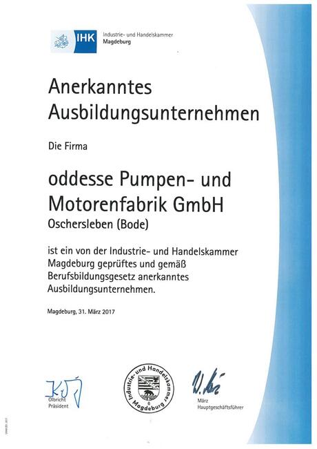 Karriere | oddesse Pumpen- und Motorenfabrik