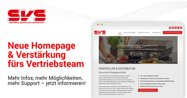 Neue Homepage & Verstärkung fürs Vertriebsteam - SVS – Vertrieb & Service aus Leidenschaft